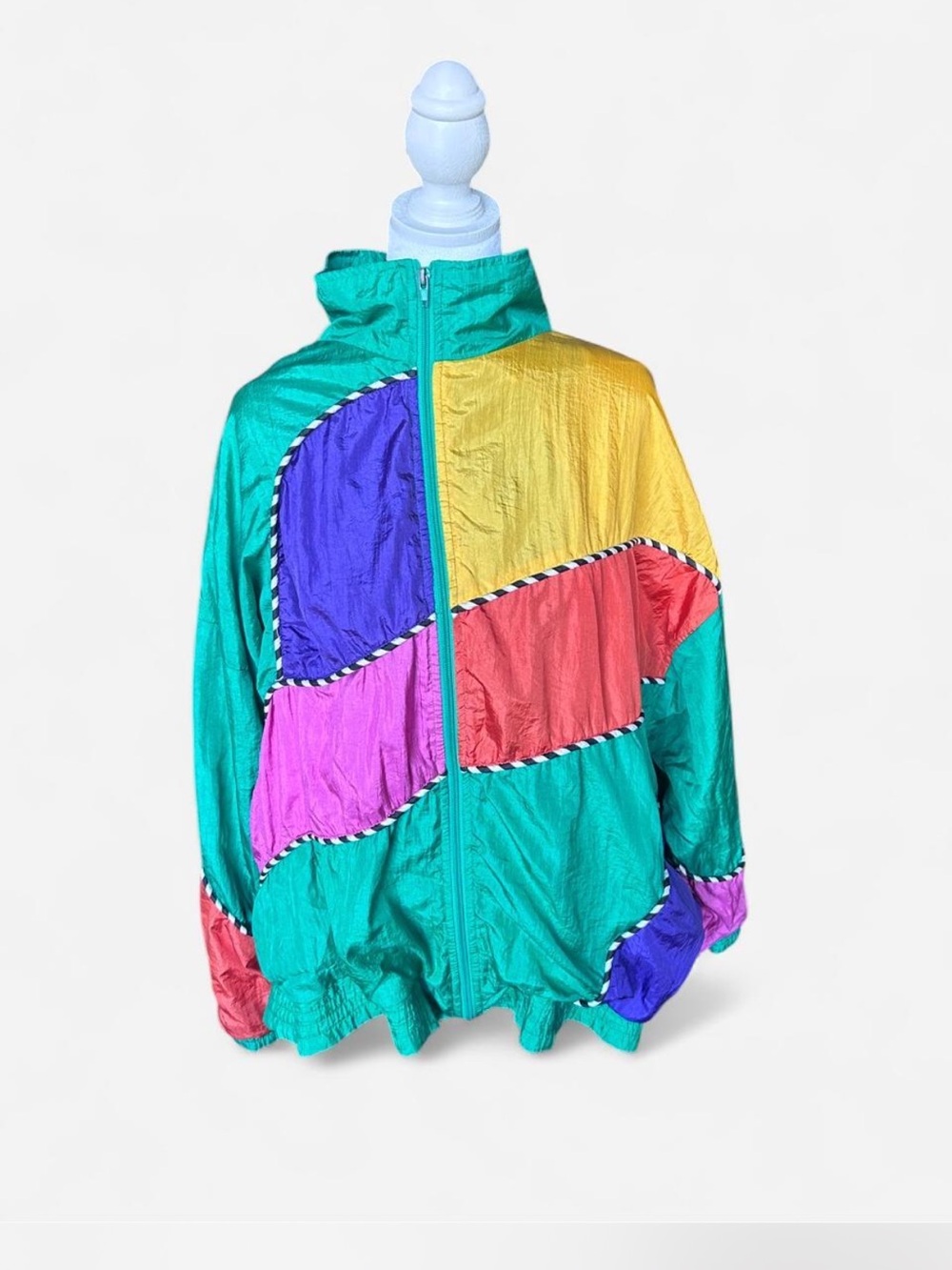 Rainbow Pride vintage 90s Jacket Windbreaker Laura Katherine Colorblock 80s